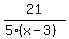 21%2F%285%28x-3%29%29