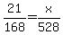 21%2F168+=+x%2F528