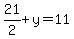 21%2F2%2By=11