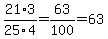 21%2F25%2A3%2F4=63%2F100=63%25