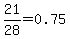 21%2F28+=+0.75