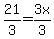 21%2F3=+3x%2F3