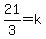21%2F3=k