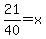21%2F40+=+x