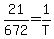 21%2F672+=+1%2FT