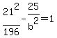 21%5E2%2F196-25%2Fb%5E2=1