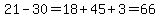 21-30=18%2B45%2B3=66