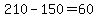 210-150=60