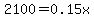 2100=0.15x