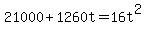 21000+%2B+1260t+=+16t%5E2+