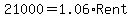 21000+=+1.06%2ARent