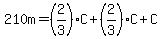 210m=%282%2F3%29C%2B%282%2F3%29C%2BC
