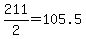 211%2F2=105.5