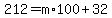 212=m%2A100%2B32
