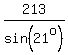 213%2Fsin+%2821%5Eo%29