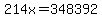 214x=348392