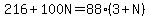 216%2B100N=88%283%2BN%29