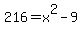 216=x%5E2-9