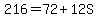 216+=+72+%2B+12S