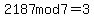 2187mod7=%093