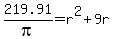 219.91%2Fpi=r%5E2+%2B+9r