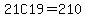 21C19=210
