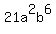 21a%5E2b%5E6%2C=3%2A7%2Aa%2Aa%2Ab%2Ab%2Ab%2Ab%2Ab%2Ab
