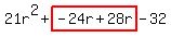 21r%5E2%2Bhighlight%28-24r%2B28r%29-32