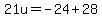 21u=-24%2B28