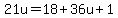21u=18%2B36u%2B1