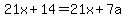21x%2B14=21x%2B7a