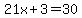 21x%2B3=30