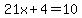 21x%2B4=10