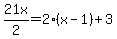 21x%2F2+=+2%28x-1%29+%2B+3
