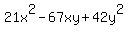 21x%5E2-67xy%2B42y%5E2