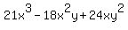 21x%5E3-18x%5E2y%2B24xy%5E2