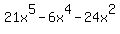 21x%5E5-6x%5E4-24x%5E2