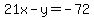 21x-y=-72