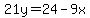 21y=24-9x