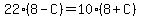 22%2A%288-C%29+=+10%2A%288%2BC%29