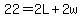 22=2L%2B2w