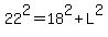 22%5E2+=+18%5E2+%2B+L%5E2