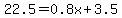 22.5=0.8x%2B3.5