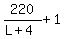 220%2F%28L%2B4%29+%2B+1