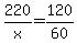 220%2Fx+=+120%2F60