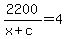 2200%2F%28x%2Bc%29=4