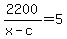 2200%2F%28x-c%29=5