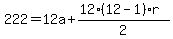 222=12a%2B%2812%2812-1%29r%29%2F2