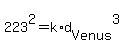 223%5E2=k%2Ad%5BVenus%5D%5E3
