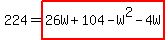 224=highlight%2826W%2B104-W%5E2-4W%29